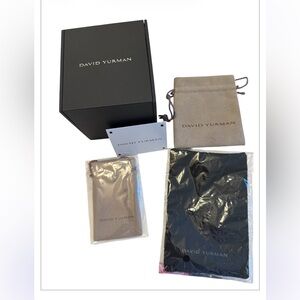 David Yurman Bracelet Box Set – 3.5” x 4” Authentic w/ Card, 2 Pouches & Cleaner